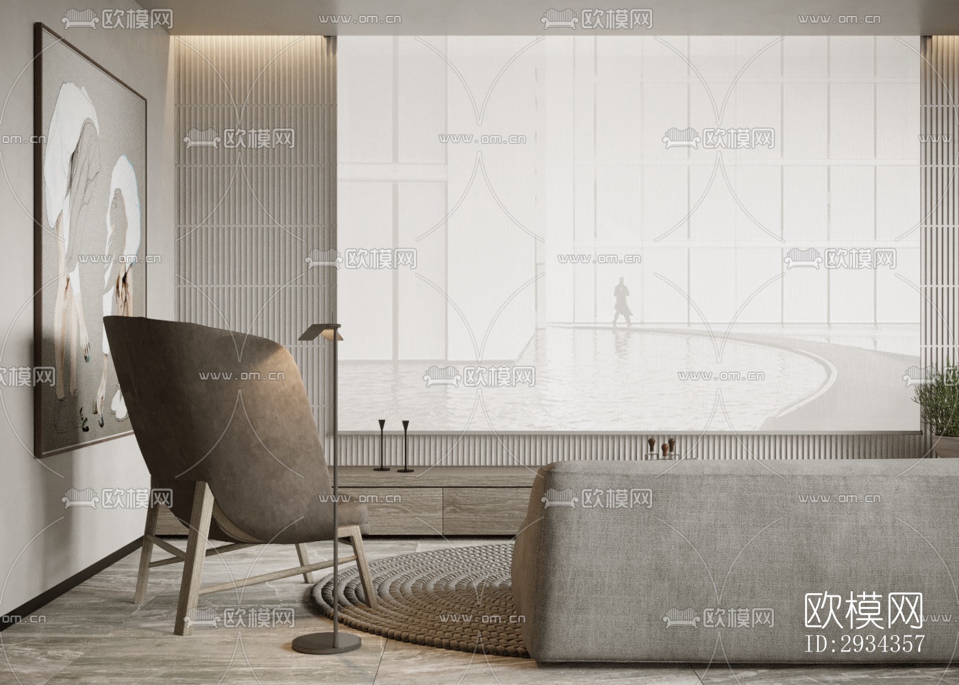 侘寂平层效果图下载（渲染图17）