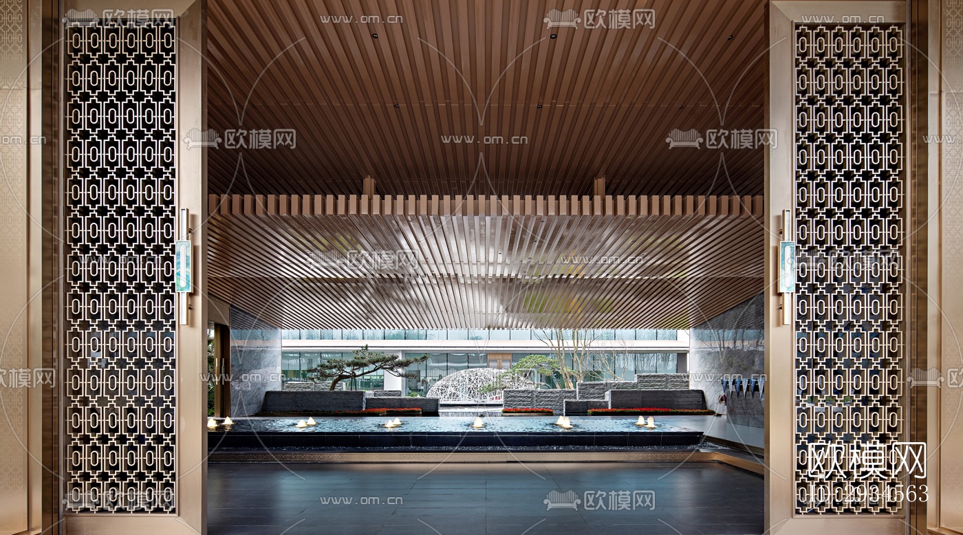 新中式平层效果图下载（渲染图13）