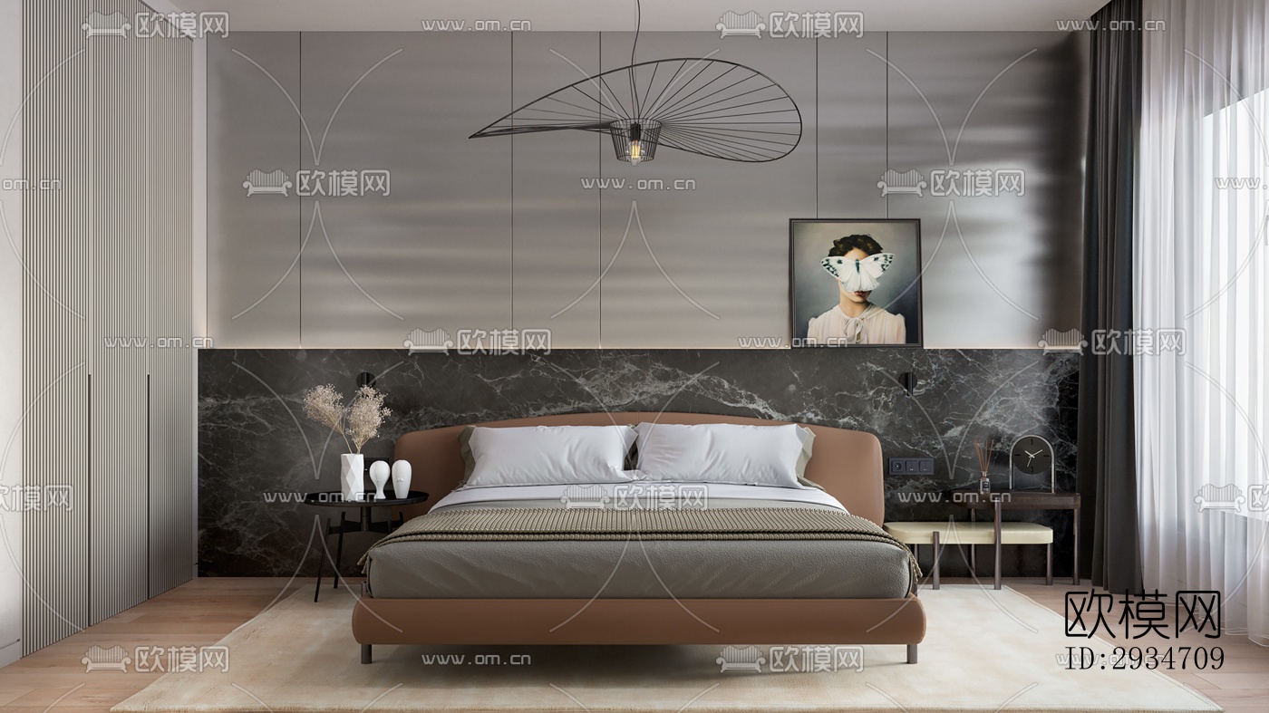 现代平层效果图下载（渲染图10）