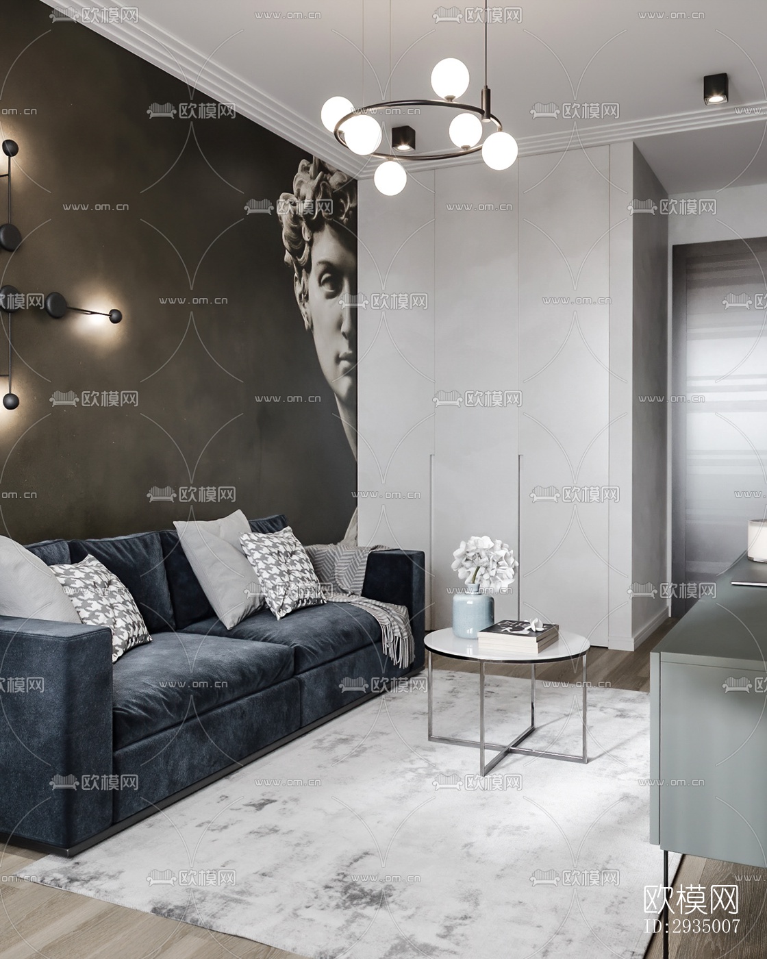 现代平层效果图下载（渲染图5）