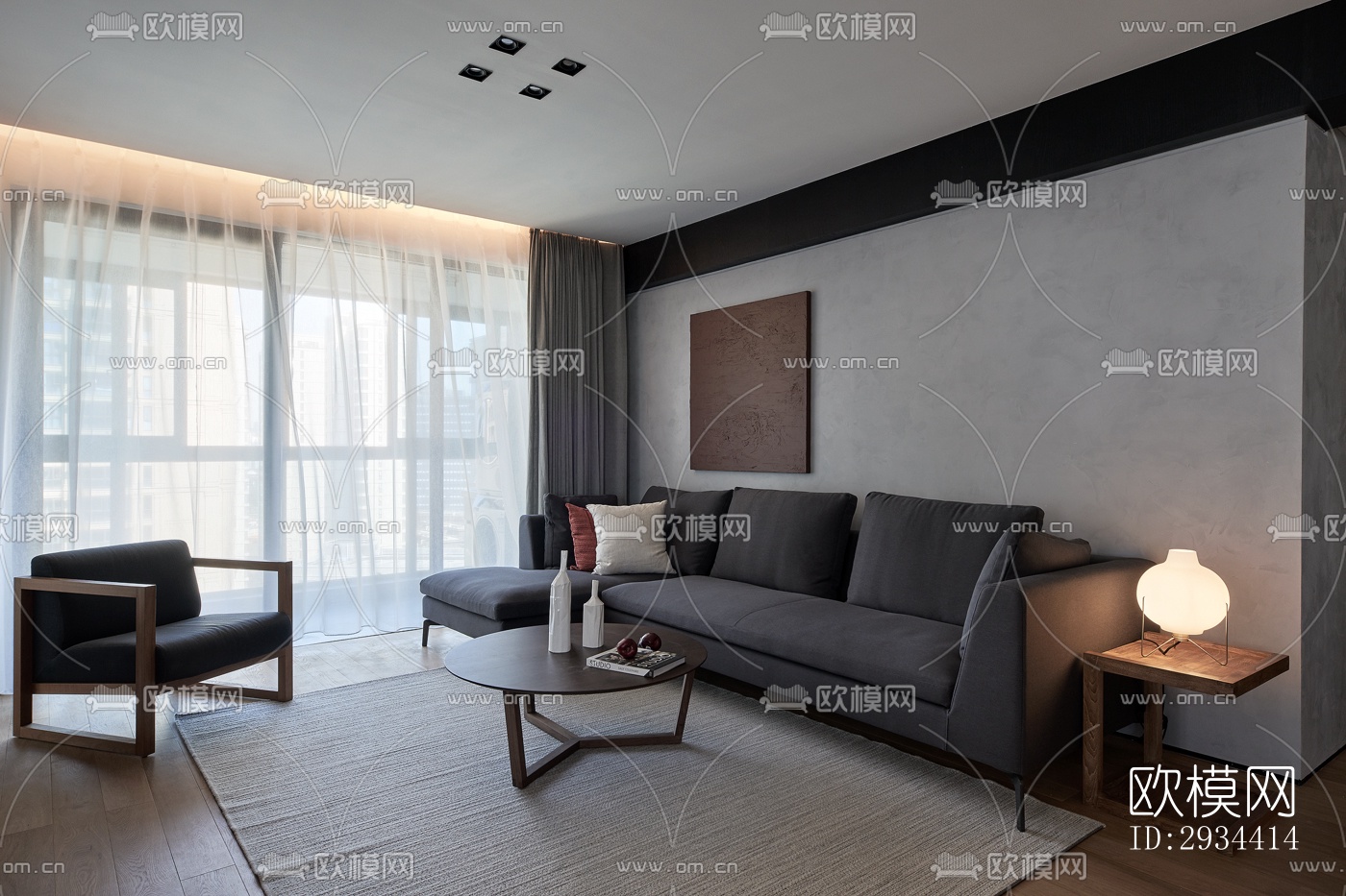 北欧平层效果图下载（渲染图1）