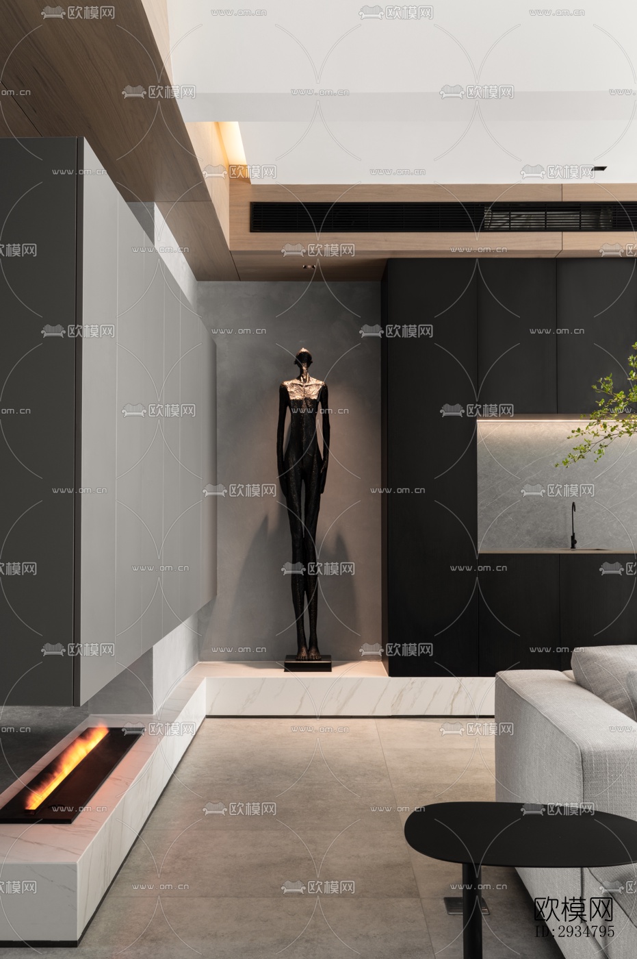 现代平层效果图下载（渲染图3）