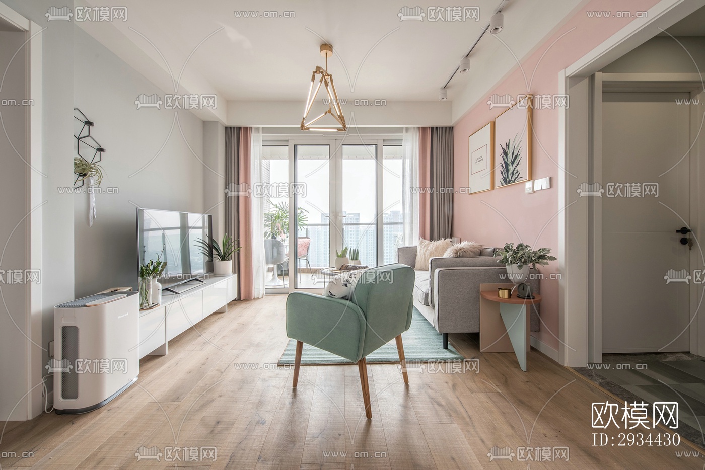 北欧平层效果图下载（渲染图2）