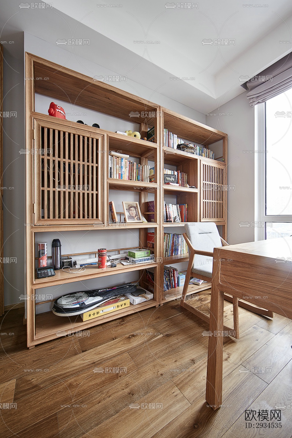 新中式平层效果图下载（渲染图5）