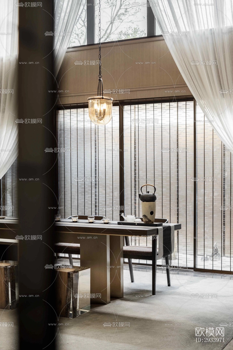 新中式别墅效果图下载（渲染图7）