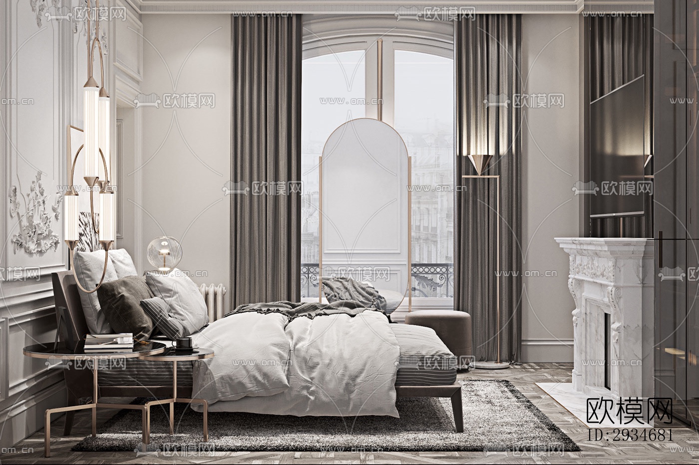 欧式平层效果图下载（渲染图11）
