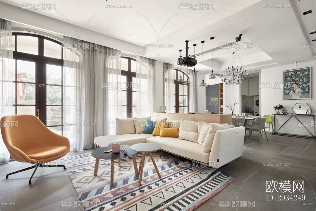 现代复式效果图下载（渲染图15）