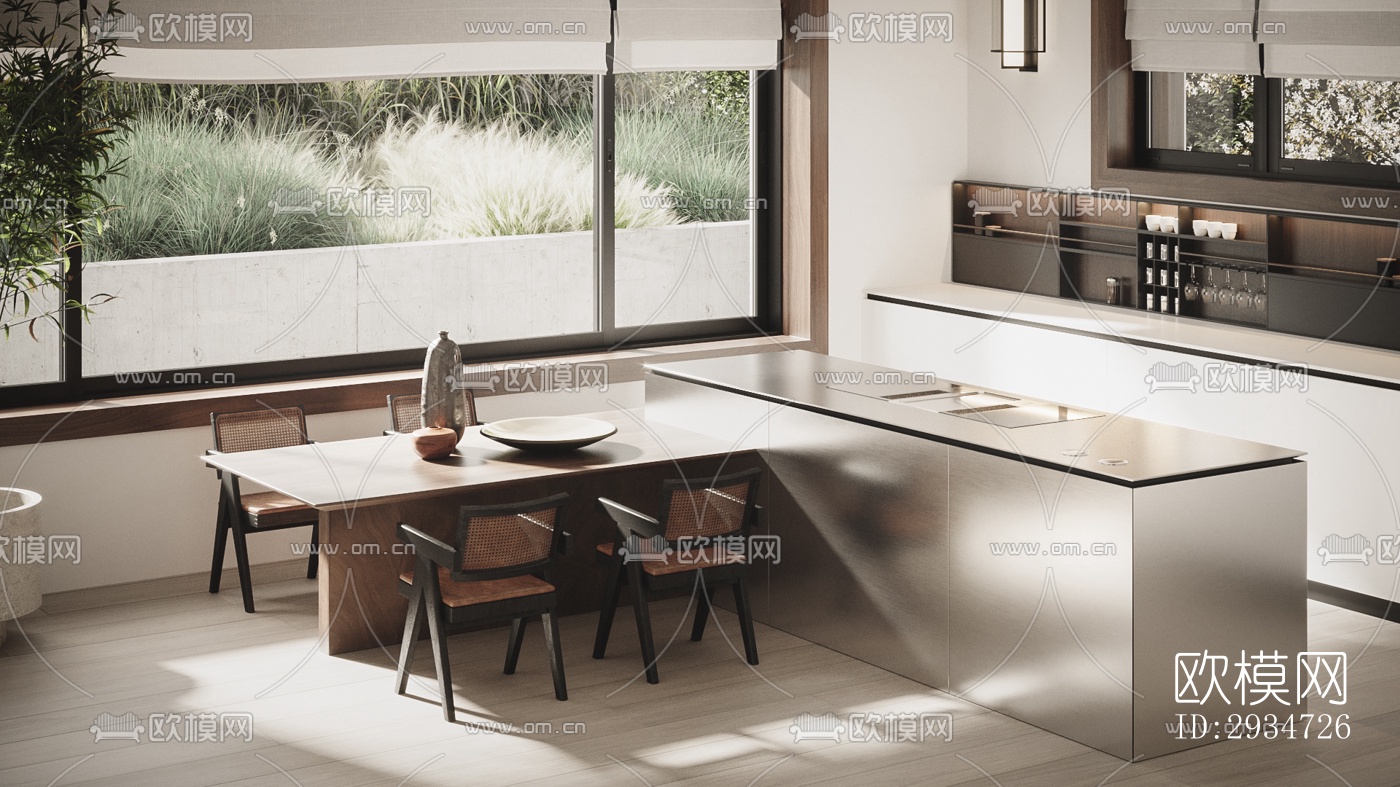 现代平层效果图下载（渲染图3）