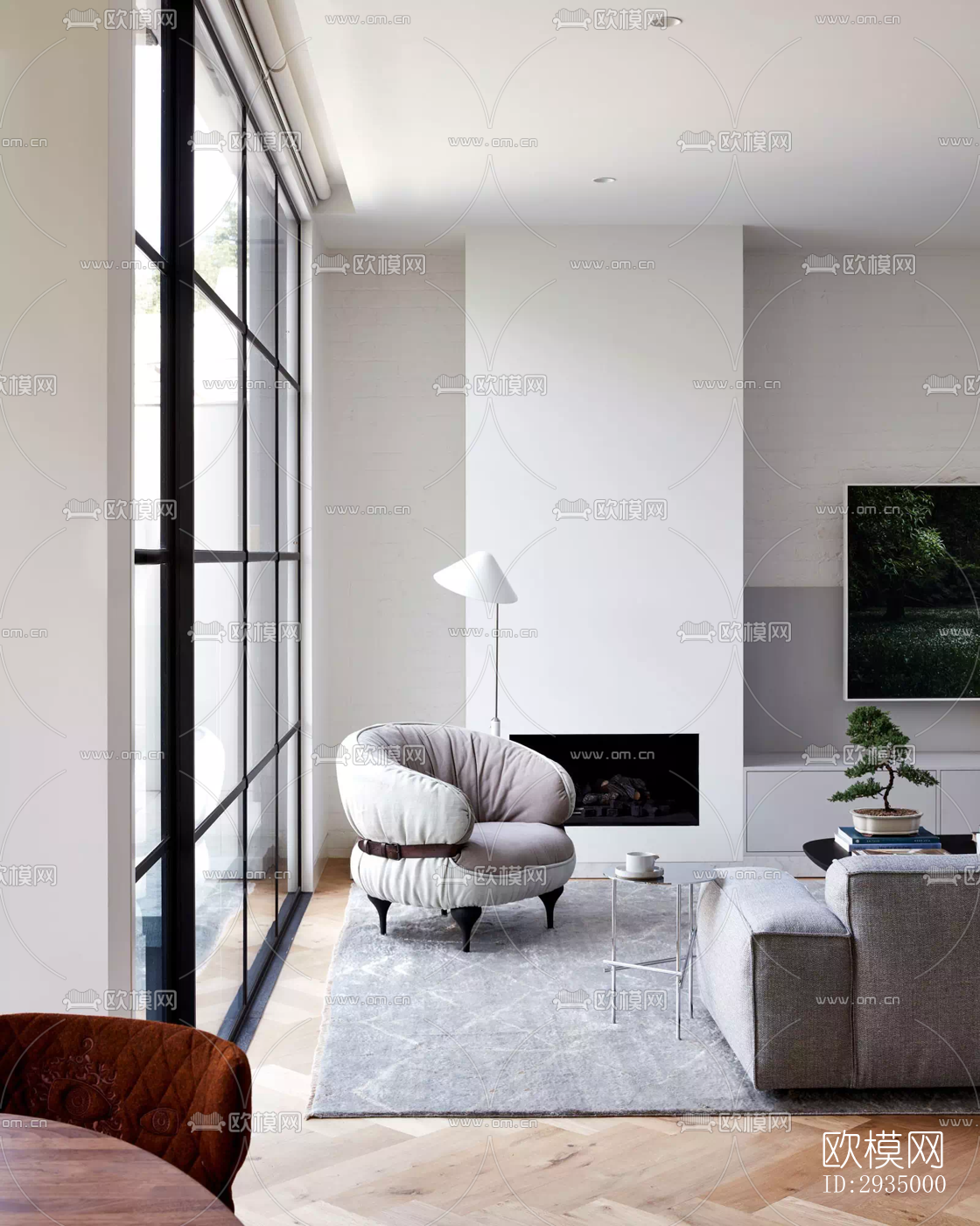 现代平层效果图下载（渲染图3）