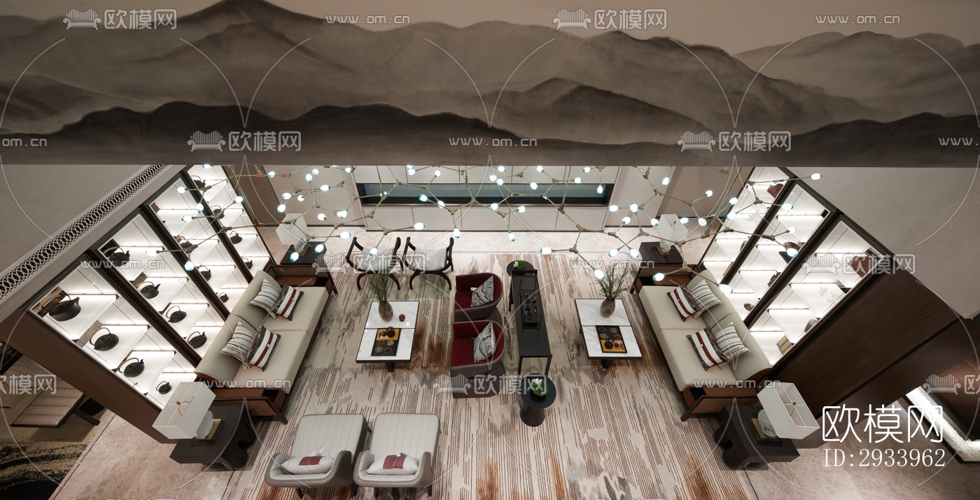 新中式别墅效果图下载（渲染图10）