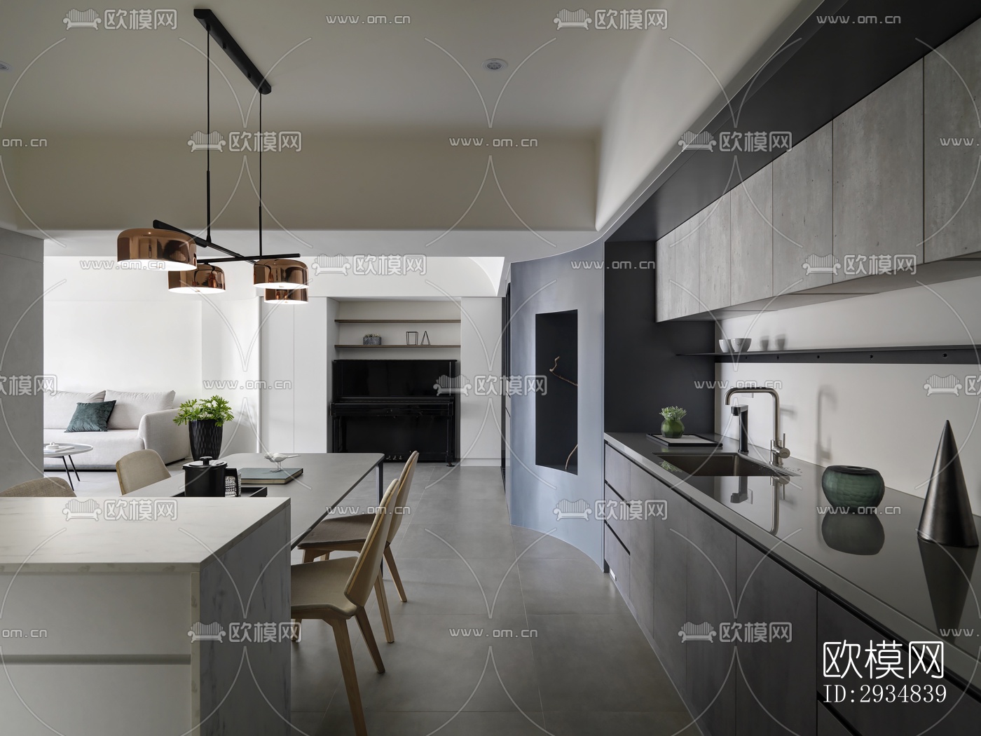 现代平层效果图下载（渲染图5）