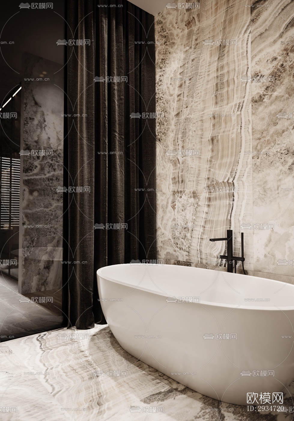 现代平层效果图下载（渲染图10）