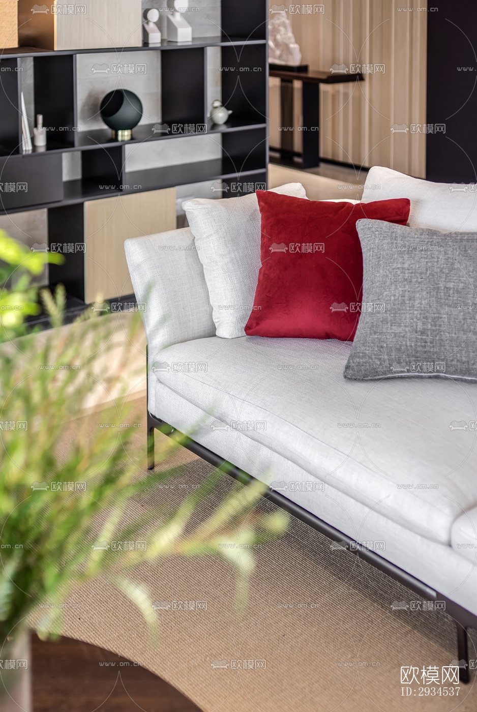 新中式平层效果图下载（渲染图13）