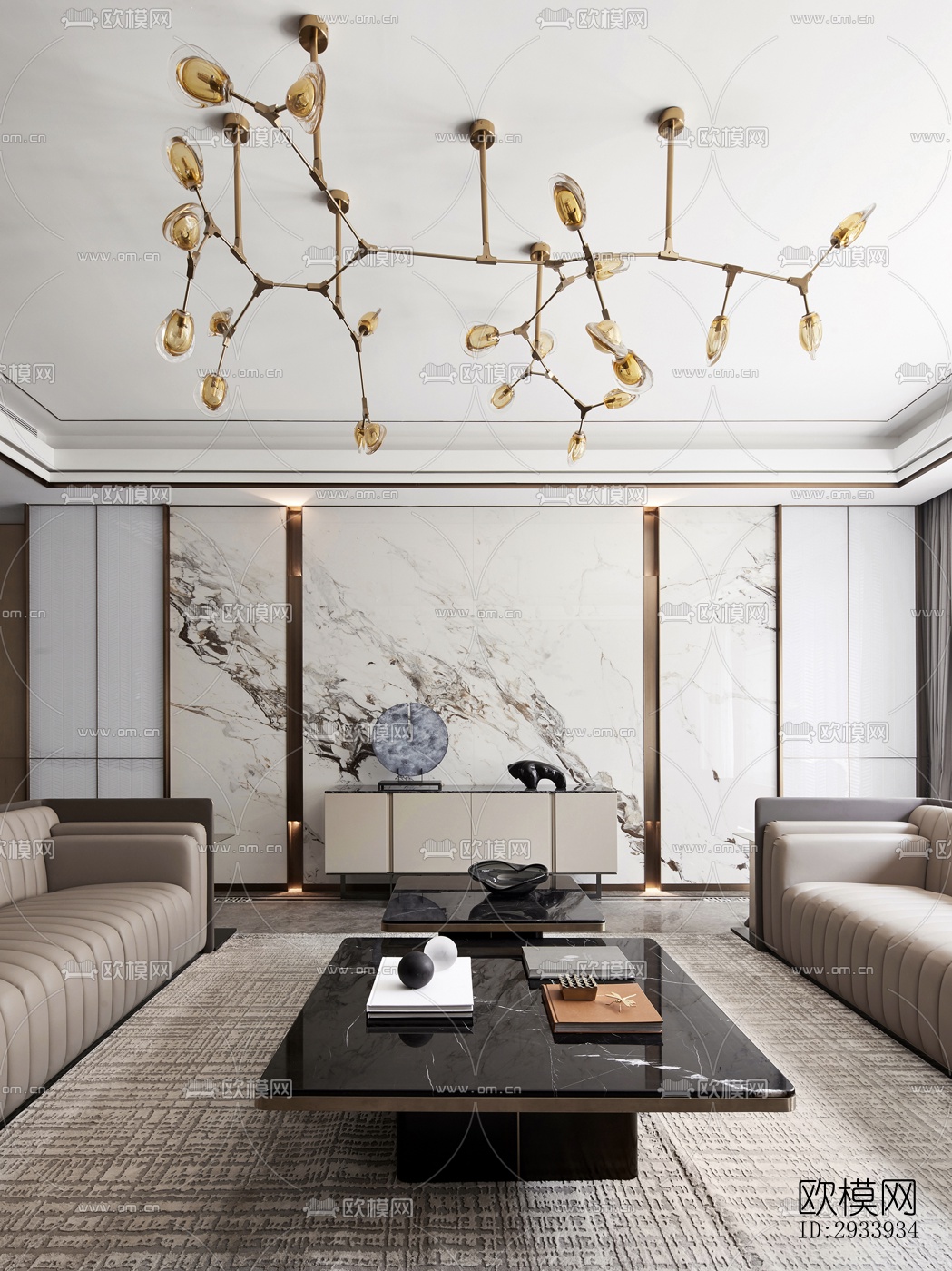 新中式别墅效果图下载（渲染图4）