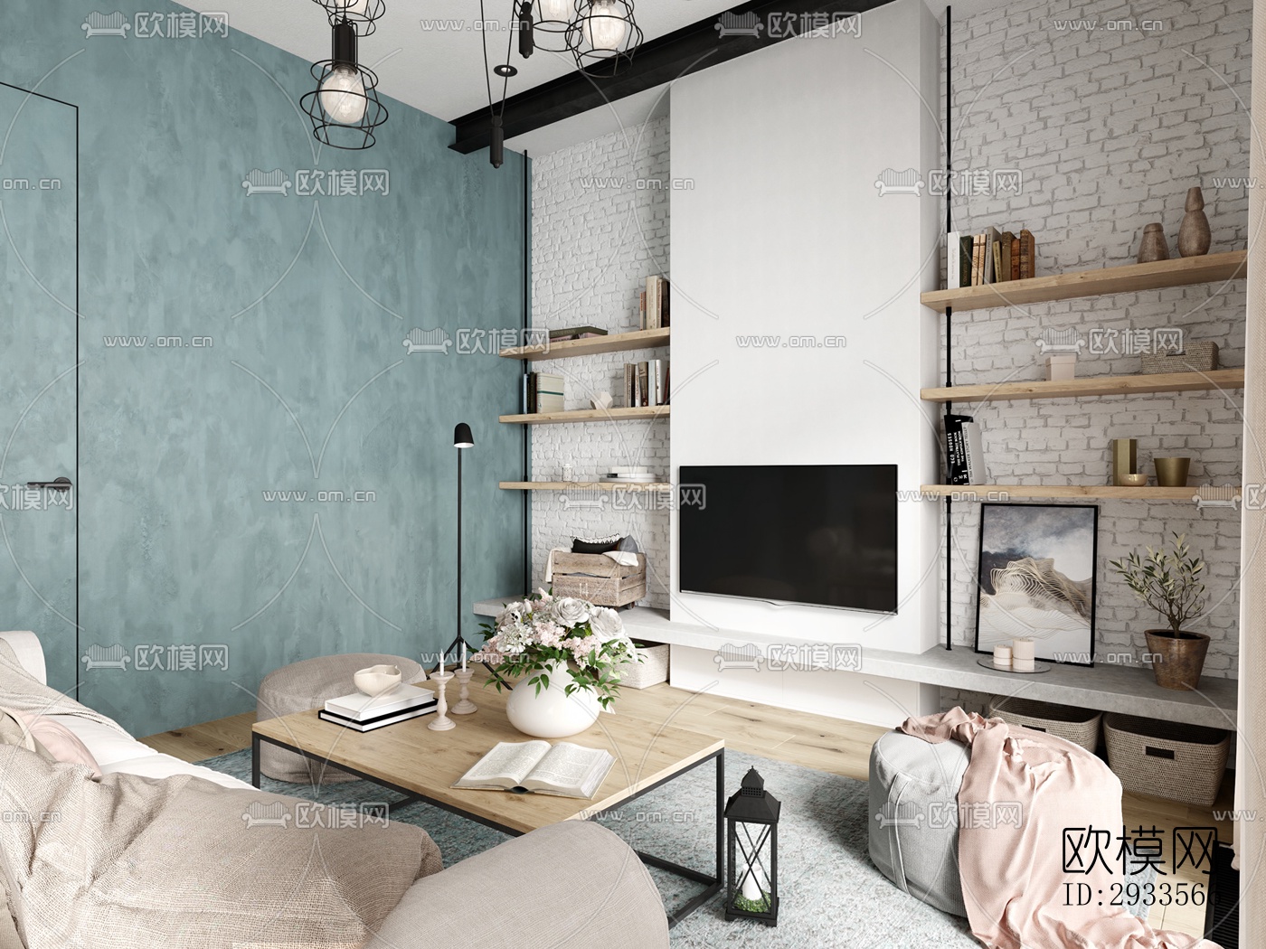 北欧公寓效果图下载（渲染图4）