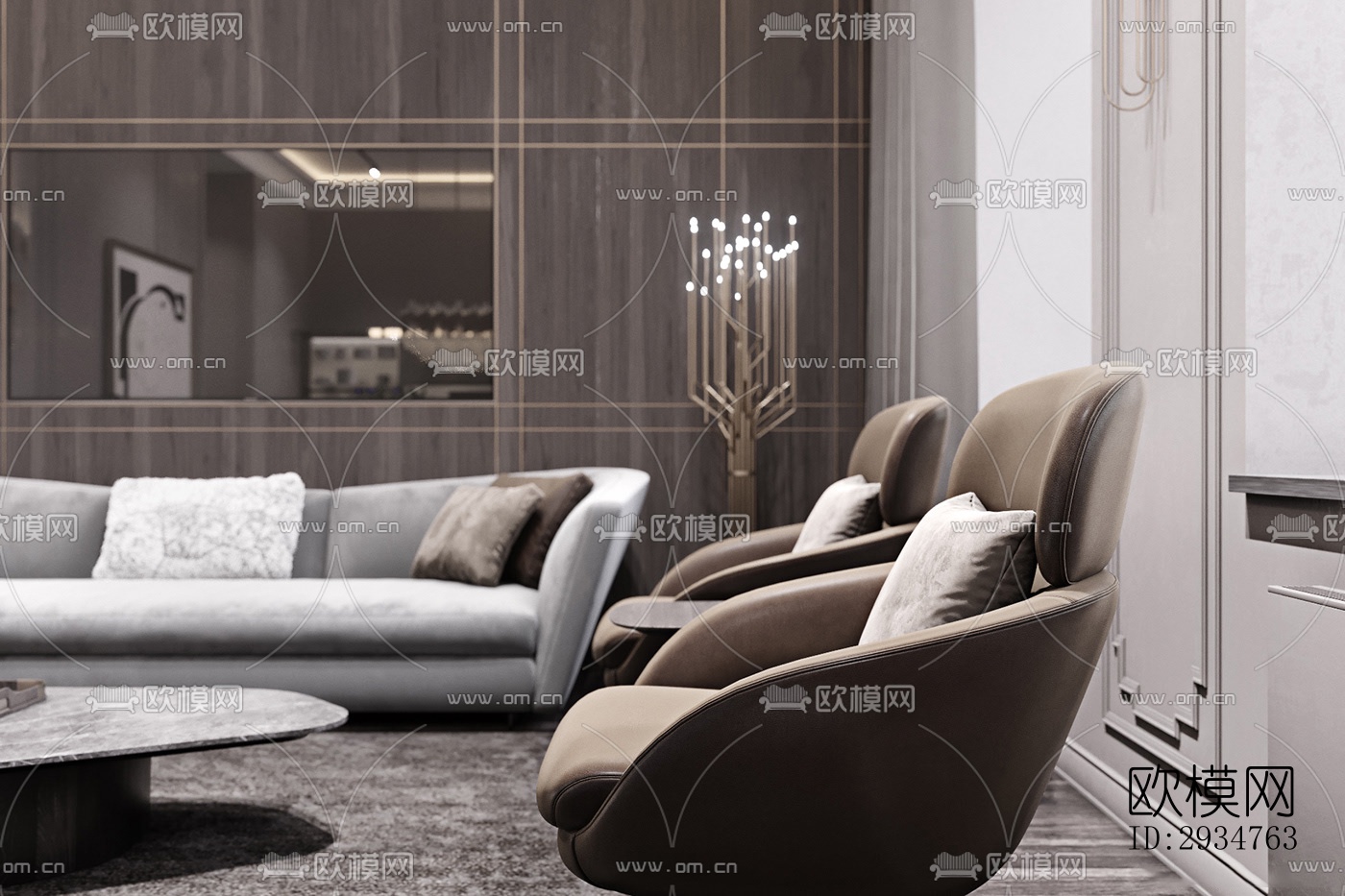 现代平层效果图下载（渲染图16）