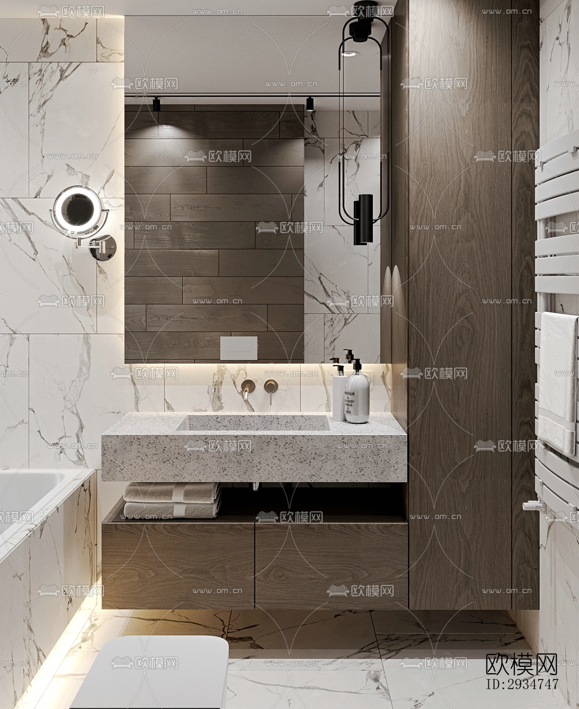 现代平层效果图下载（渲染图18）