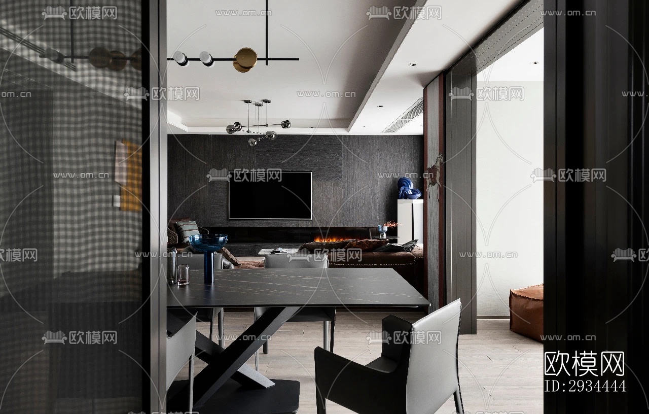 后现代平层效果图下载（渲染图8）