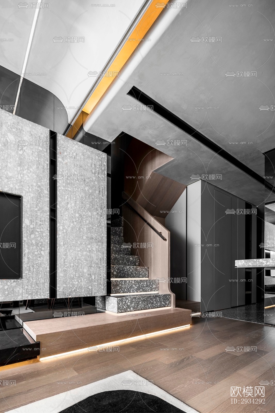 现代复式效果图下载（渲染图4）