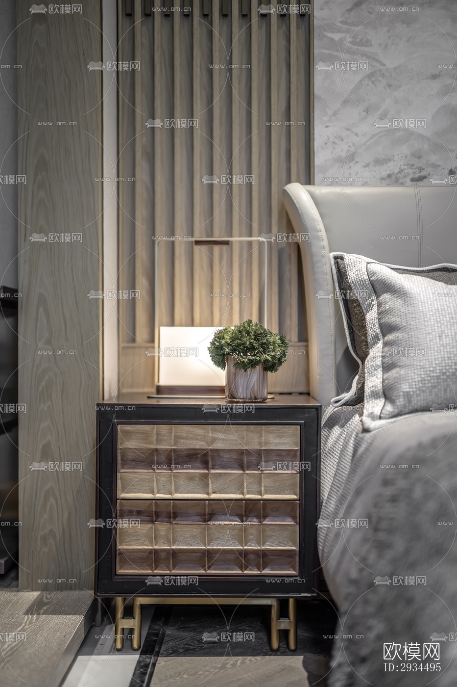 新中式平层效果图下载（渲染图6）