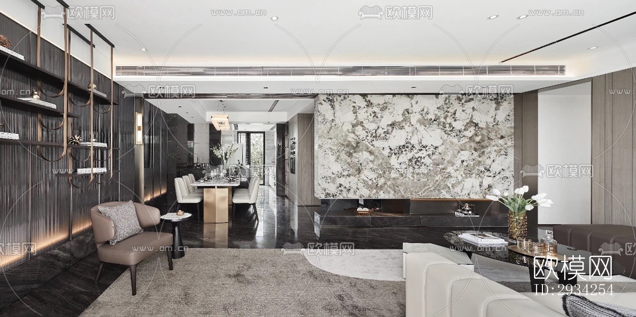 现代复式效果图下载（渲染图9）