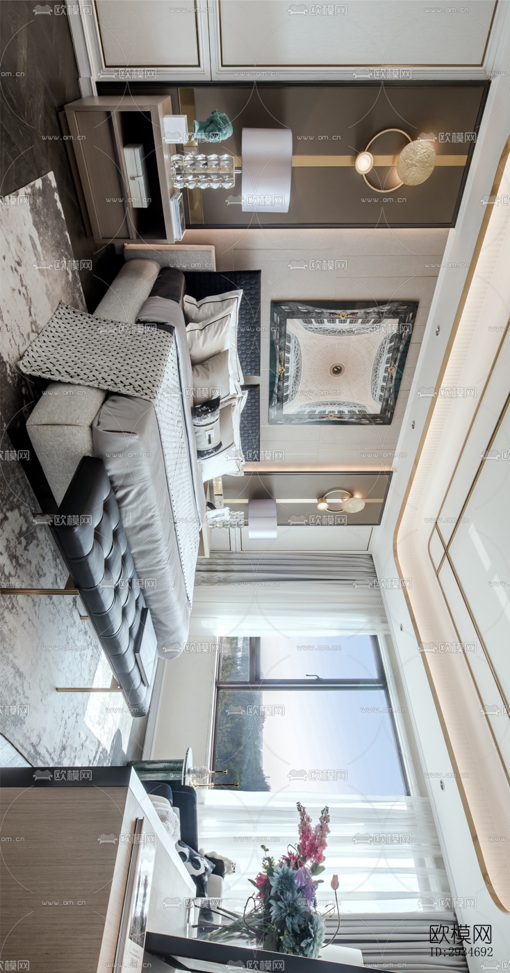 法式平层效果图下载（渲染图16）