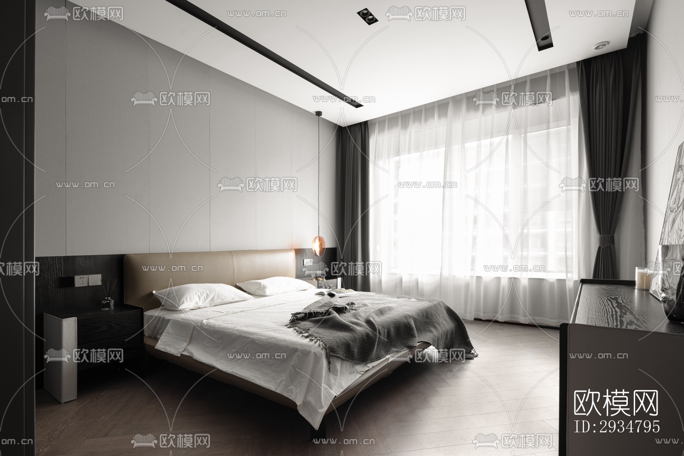 现代平层效果图下载（渲染图10）