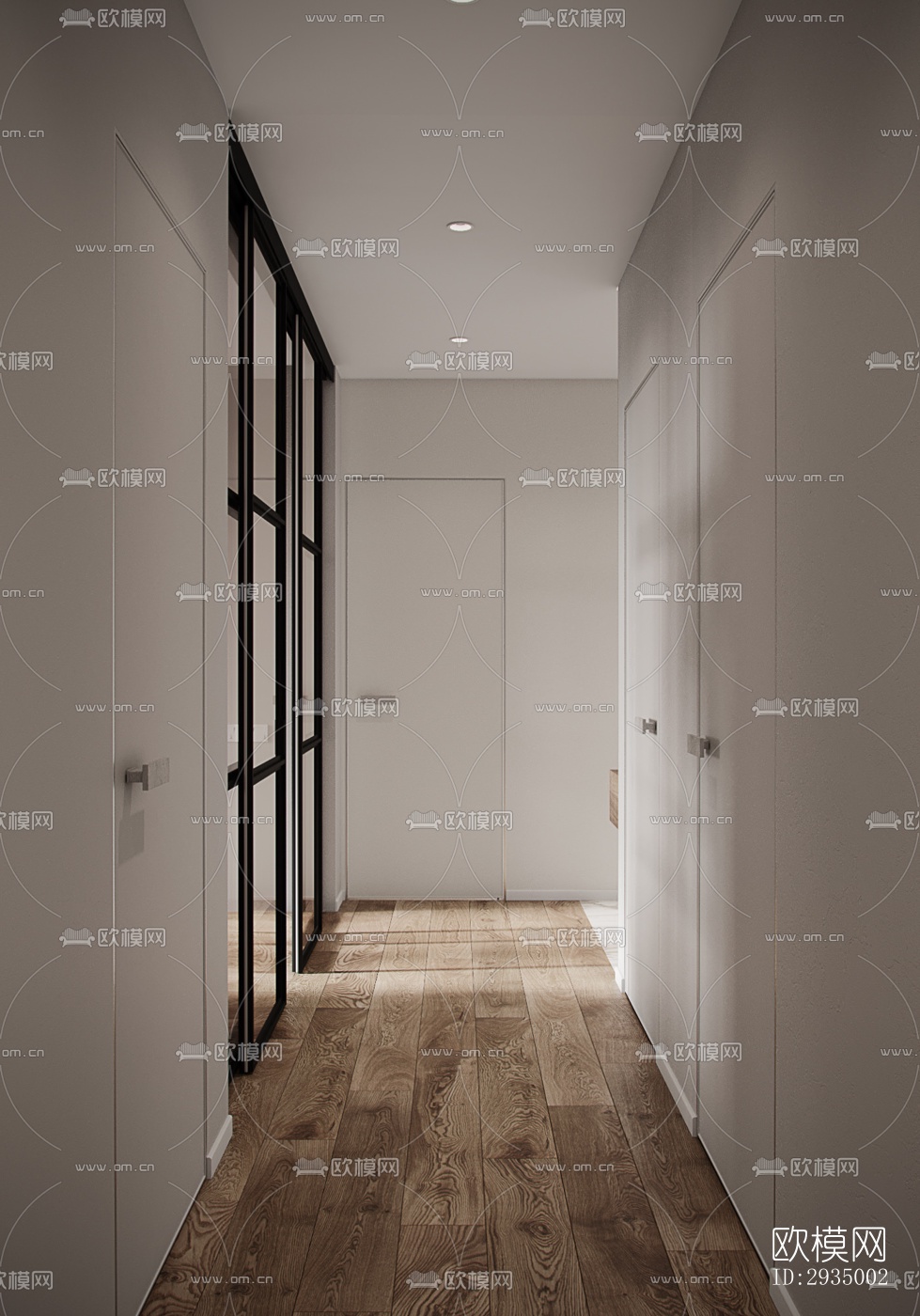 现代平层效果图下载（渲染图14）