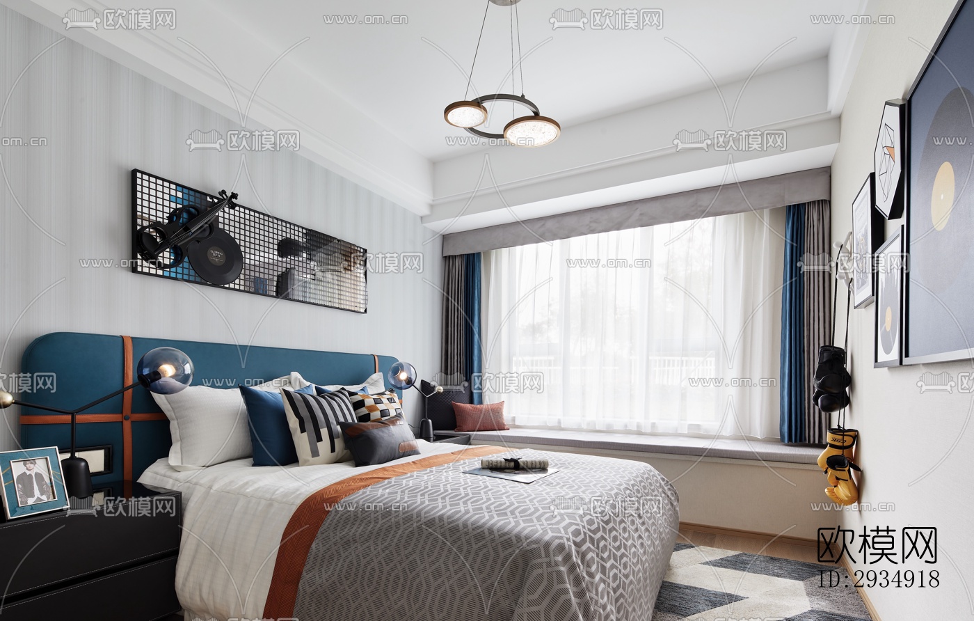 现代平层效果图下载（渲染图17）