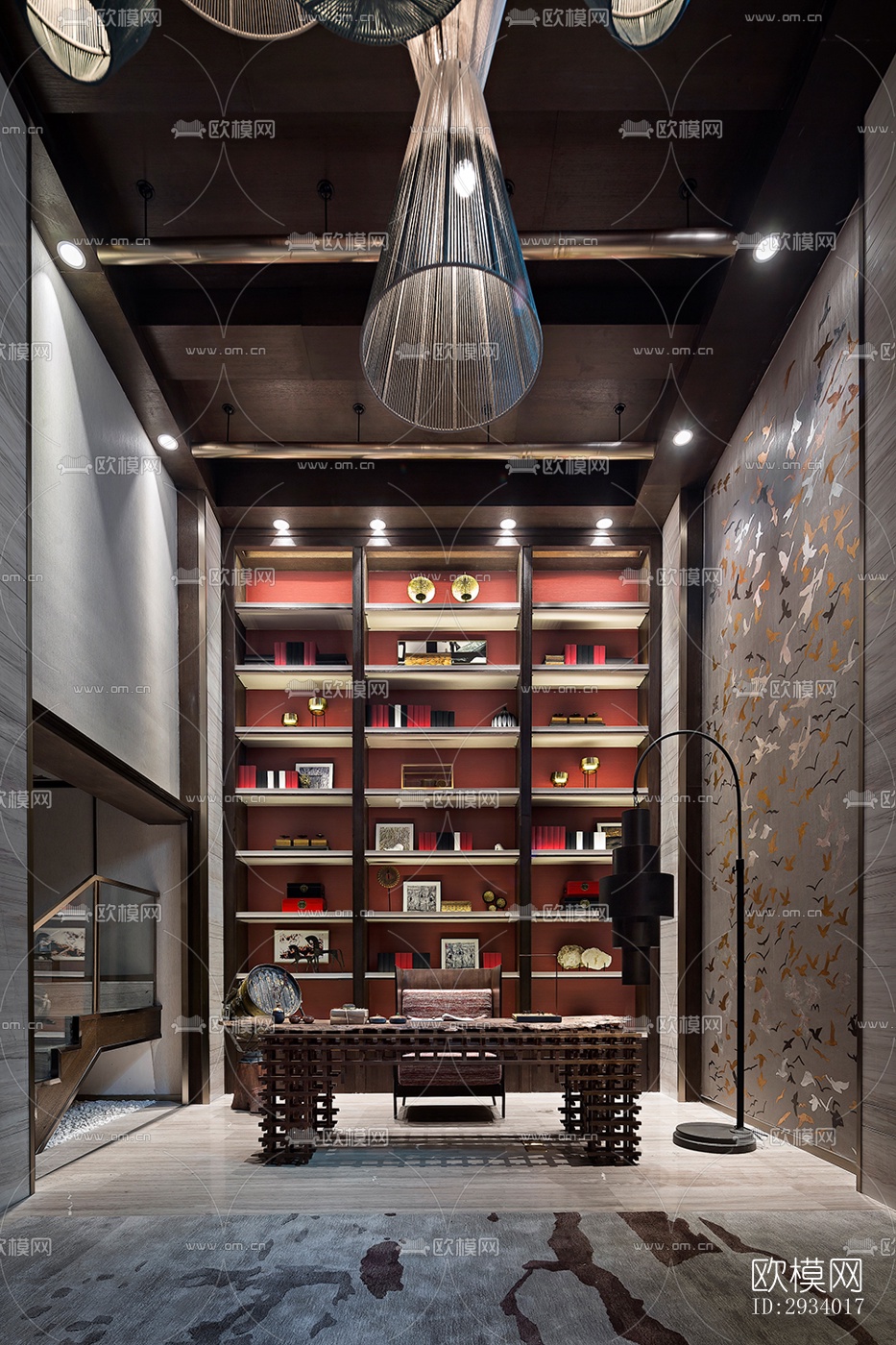 新中式别墅效果图下载（渲染图14）