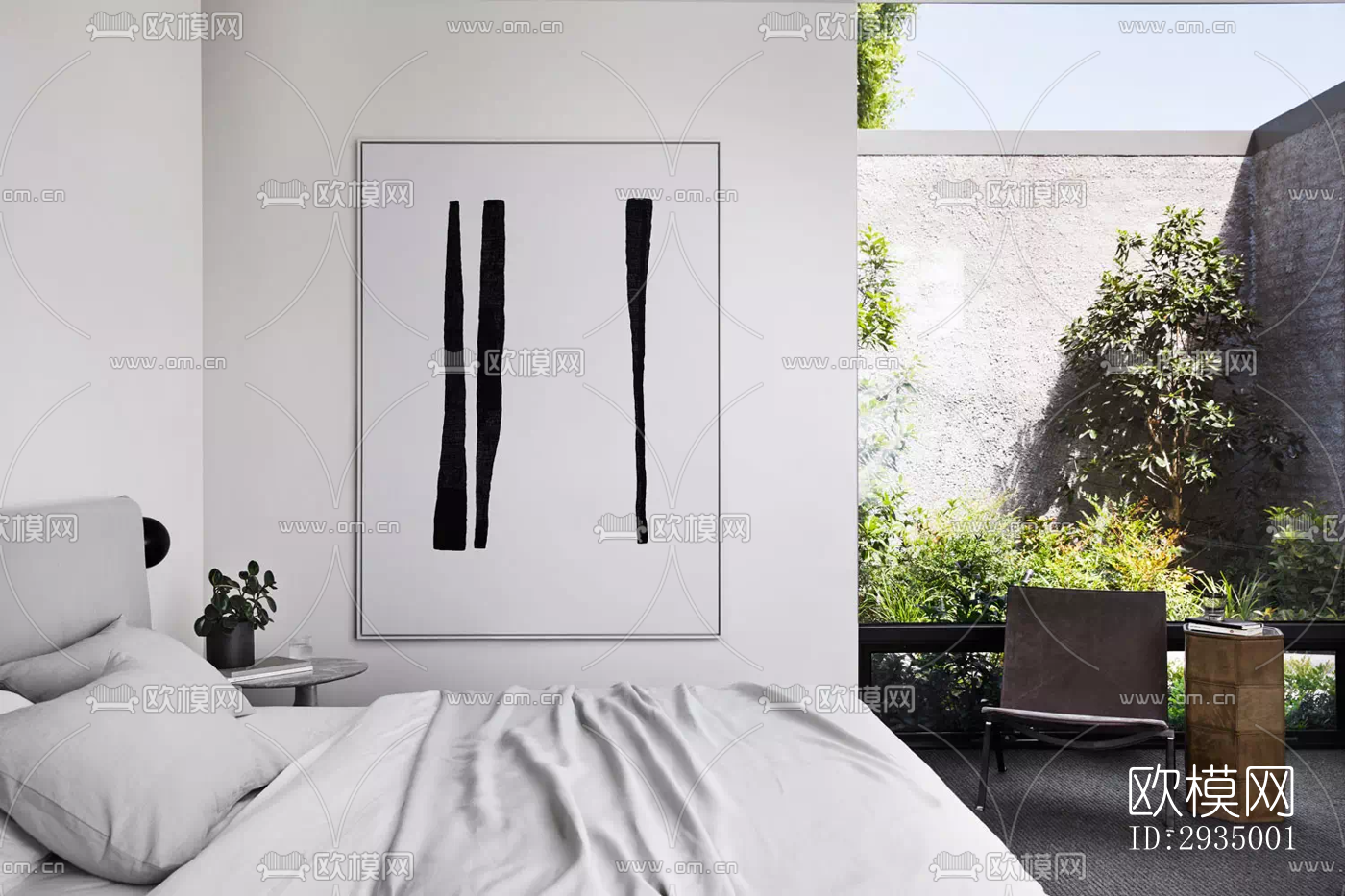 现代平层效果图下载（渲染图9）