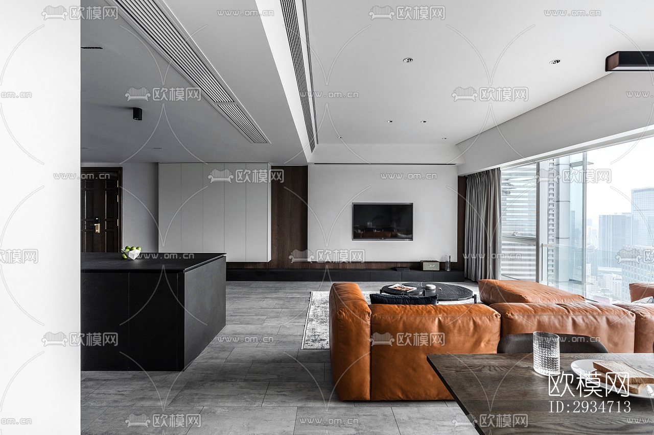 现代平层效果图下载（渲染图17）