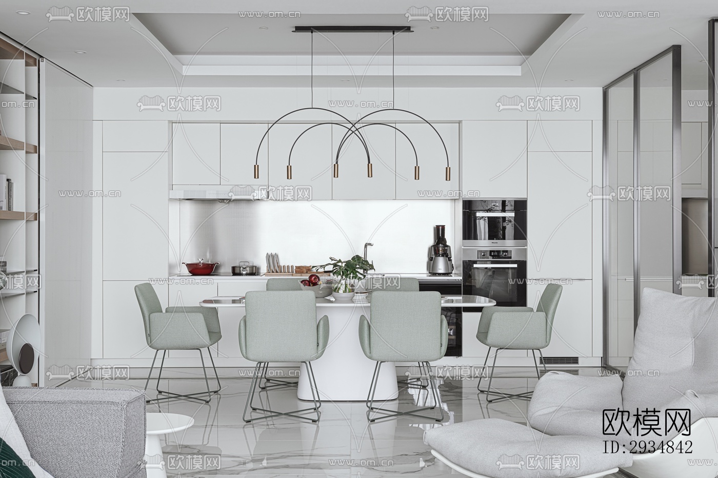 现代平层效果图下载（渲染图9）