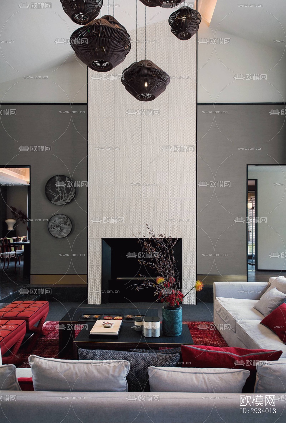 新中式别墅效果图下载（渲染图5）