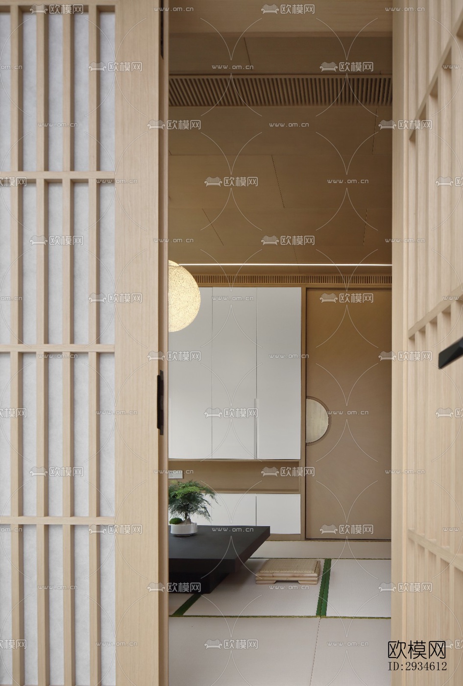 新中式平层效果图下载（渲染图13）