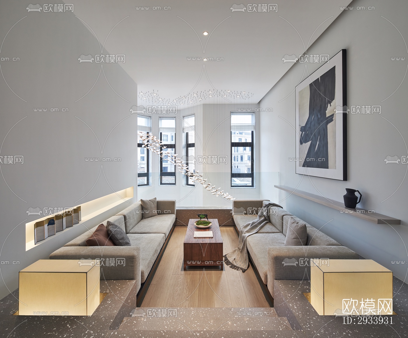 新中式别墅效果图下载（渲染图15）