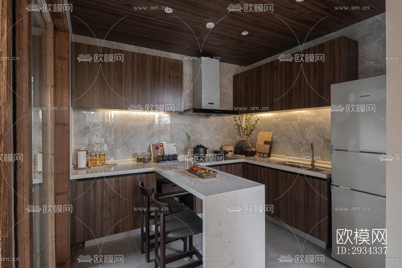 中式平层效果图下载（渲染图2）