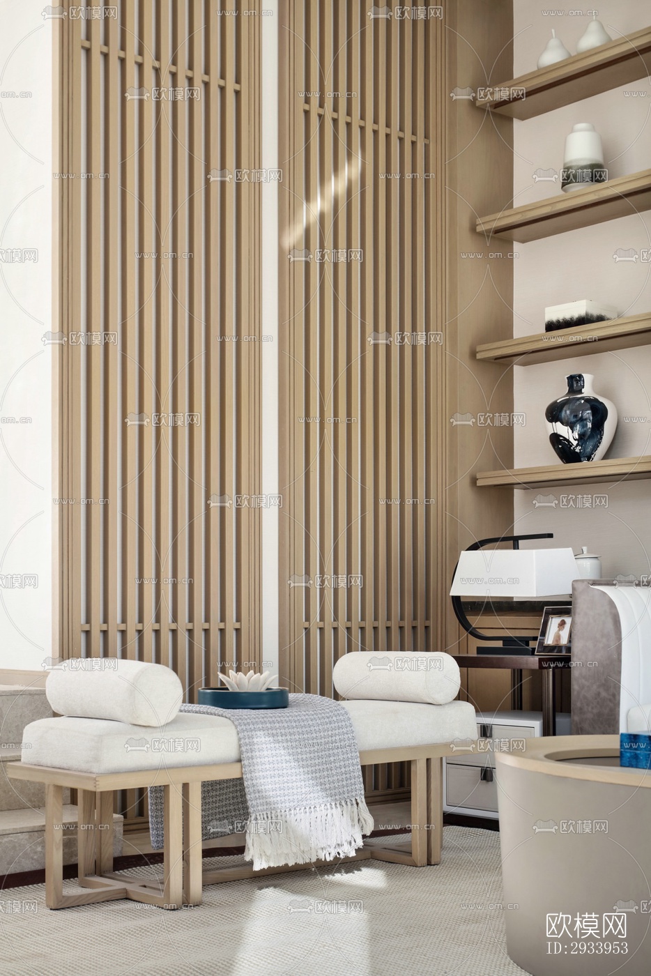 新中式别墅效果图下载（渲染图10）