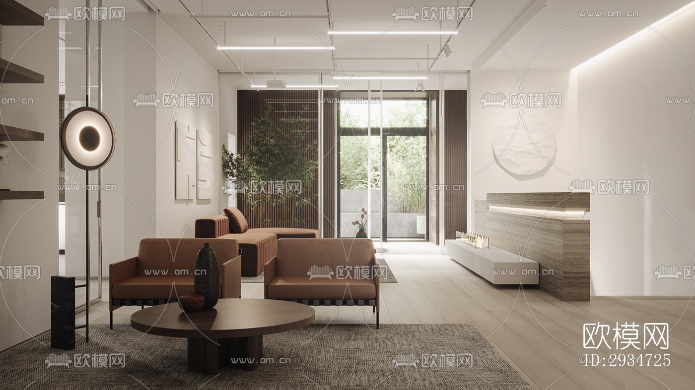 现代平层效果图下载（渲染图16）