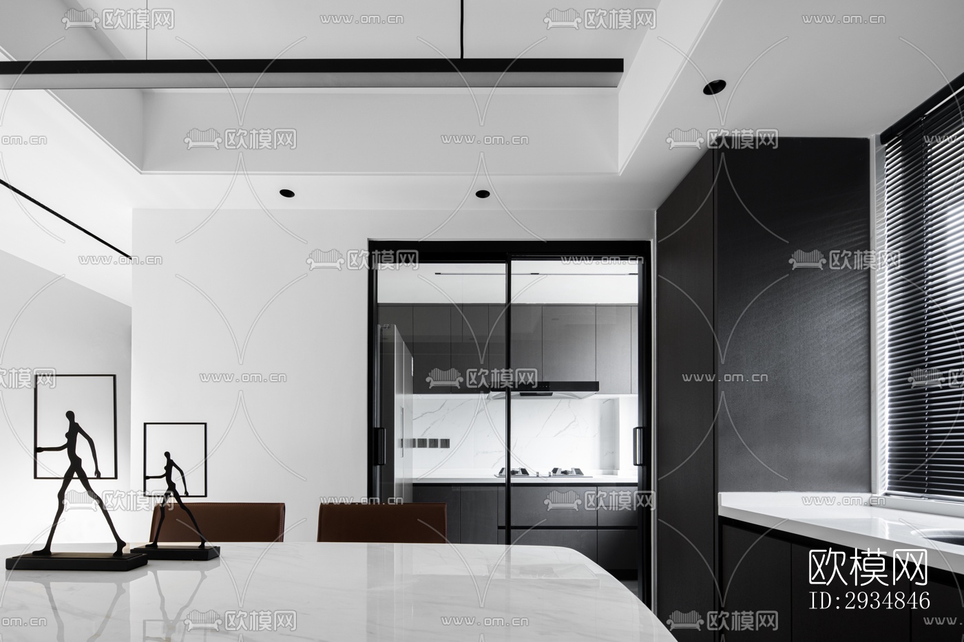 现代平层效果图下载（渲染图20）