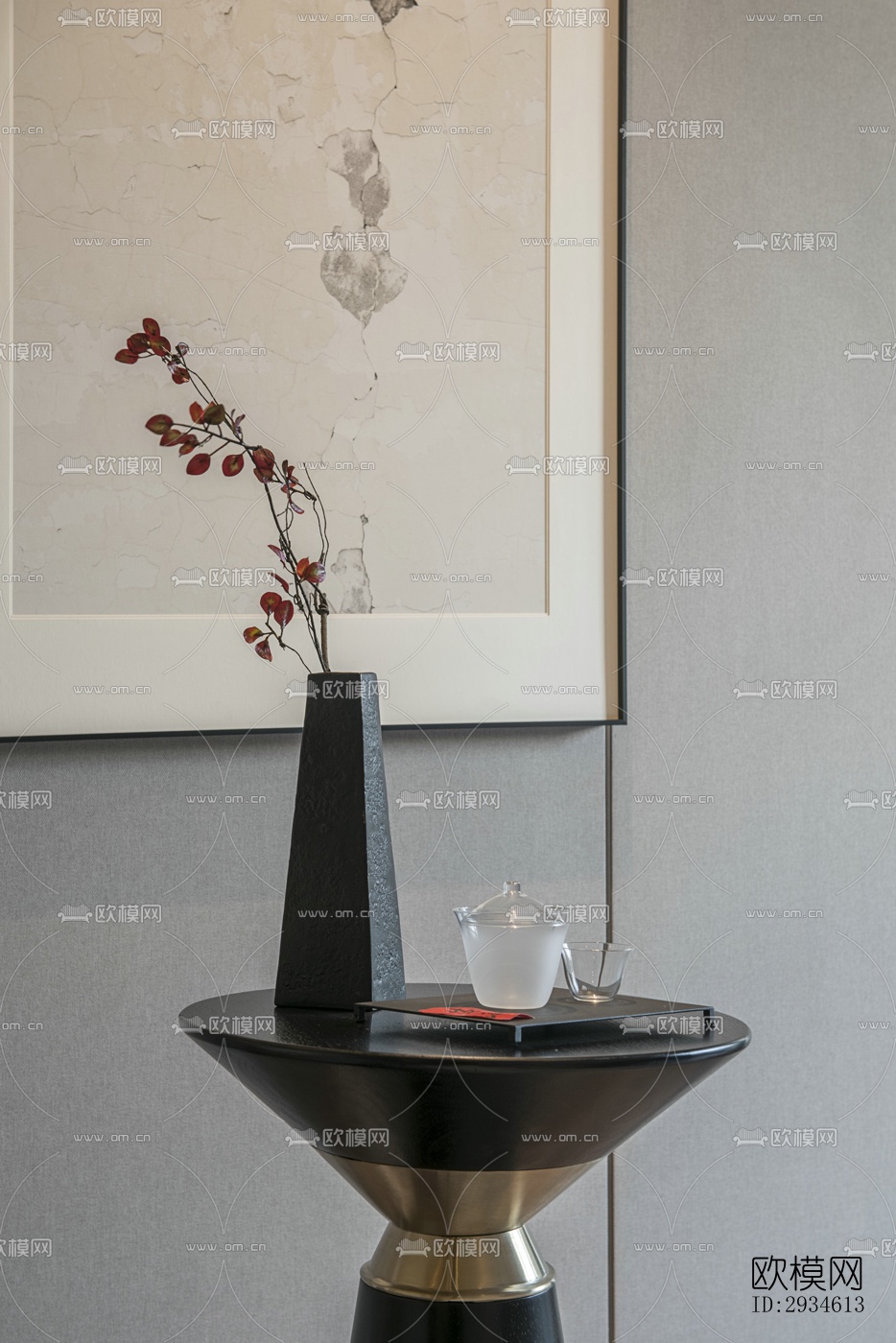 新中式平层效果图下载（渲染图13）