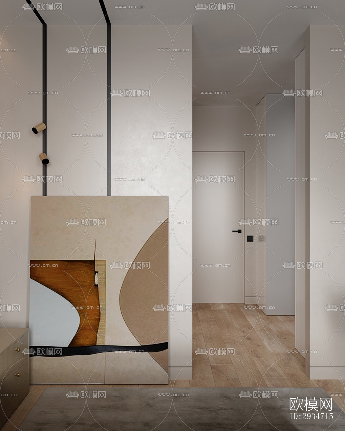 现代平层效果图下载（渲染图12）