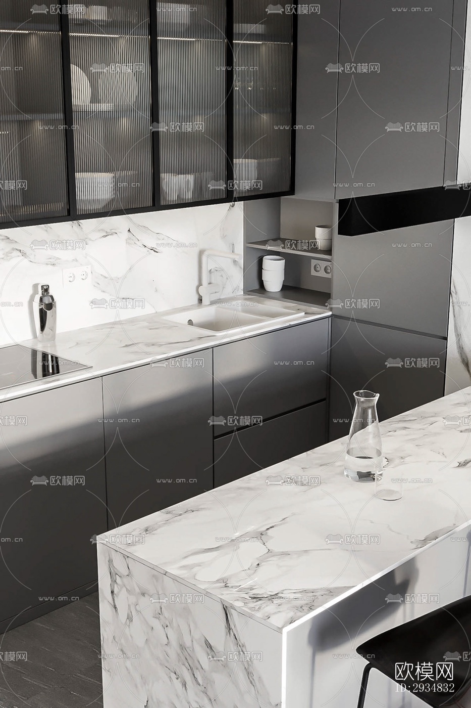 现代平层效果图下载（渲染图9）