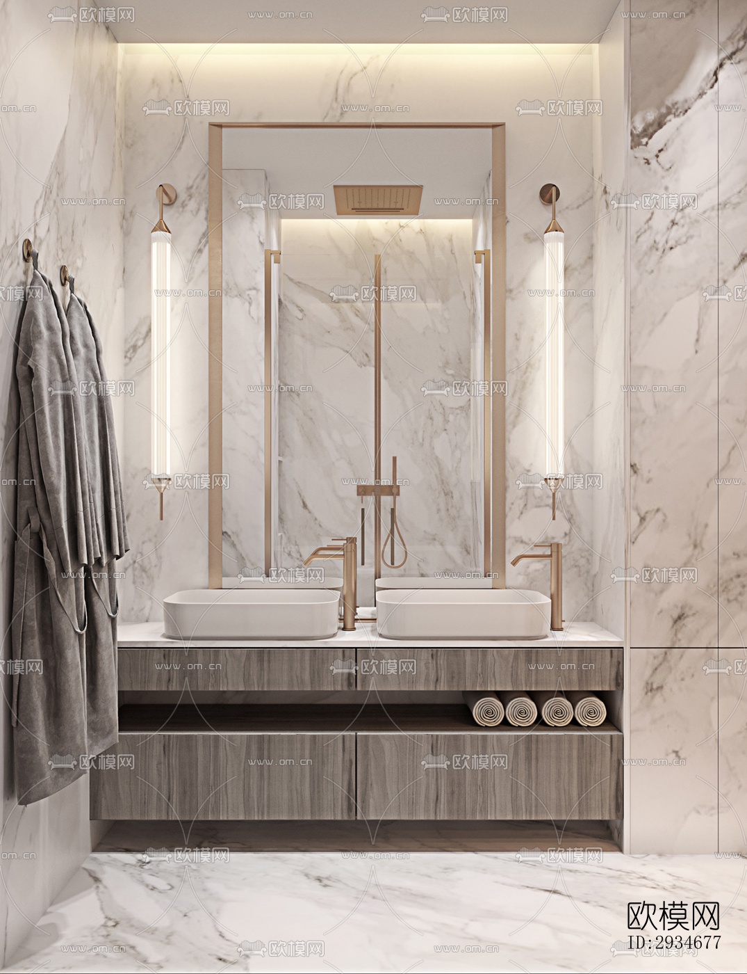 欧式平层效果图下载（渲染图8）