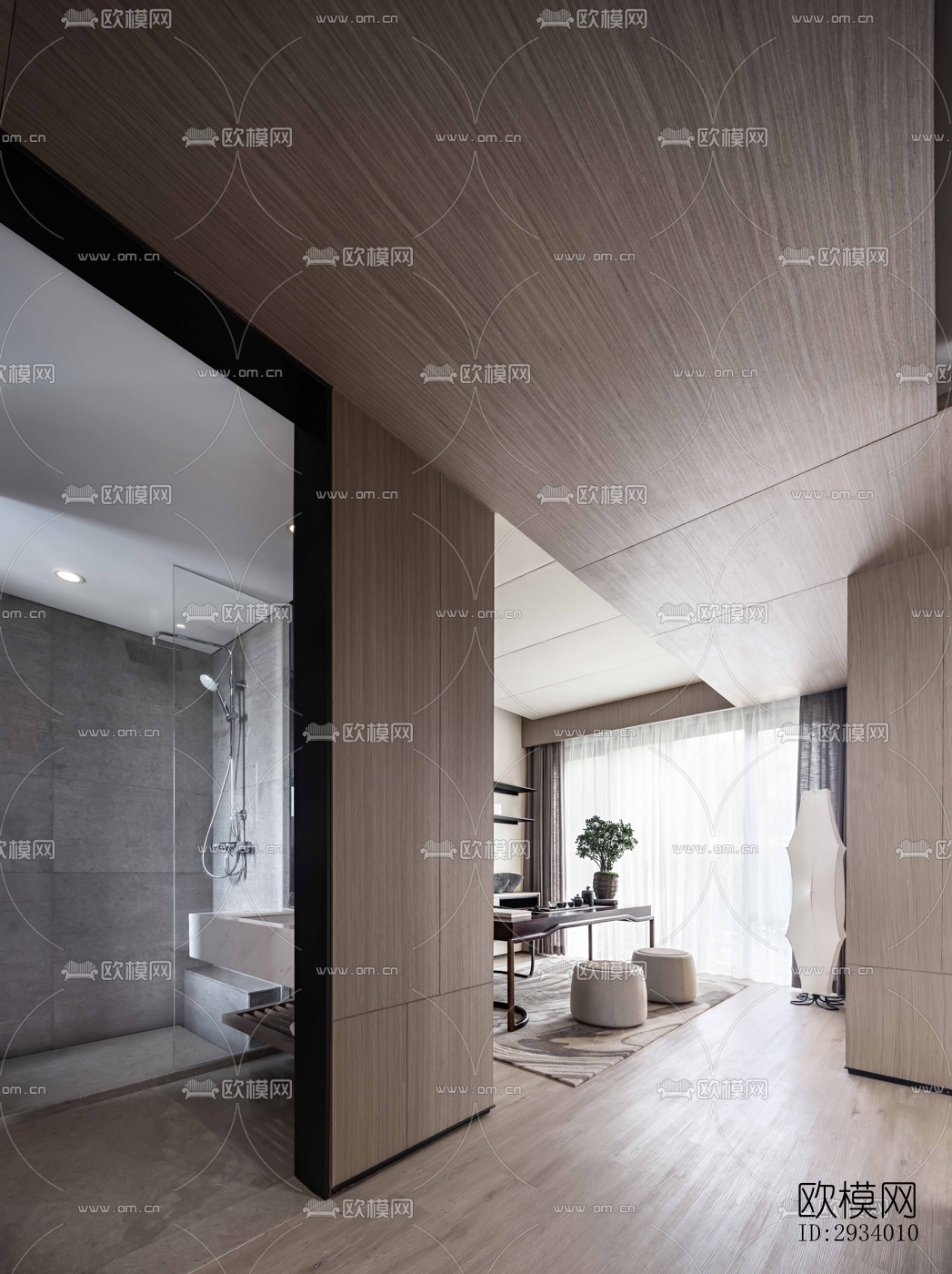 新中式别墅效果图下载（渲染图5）