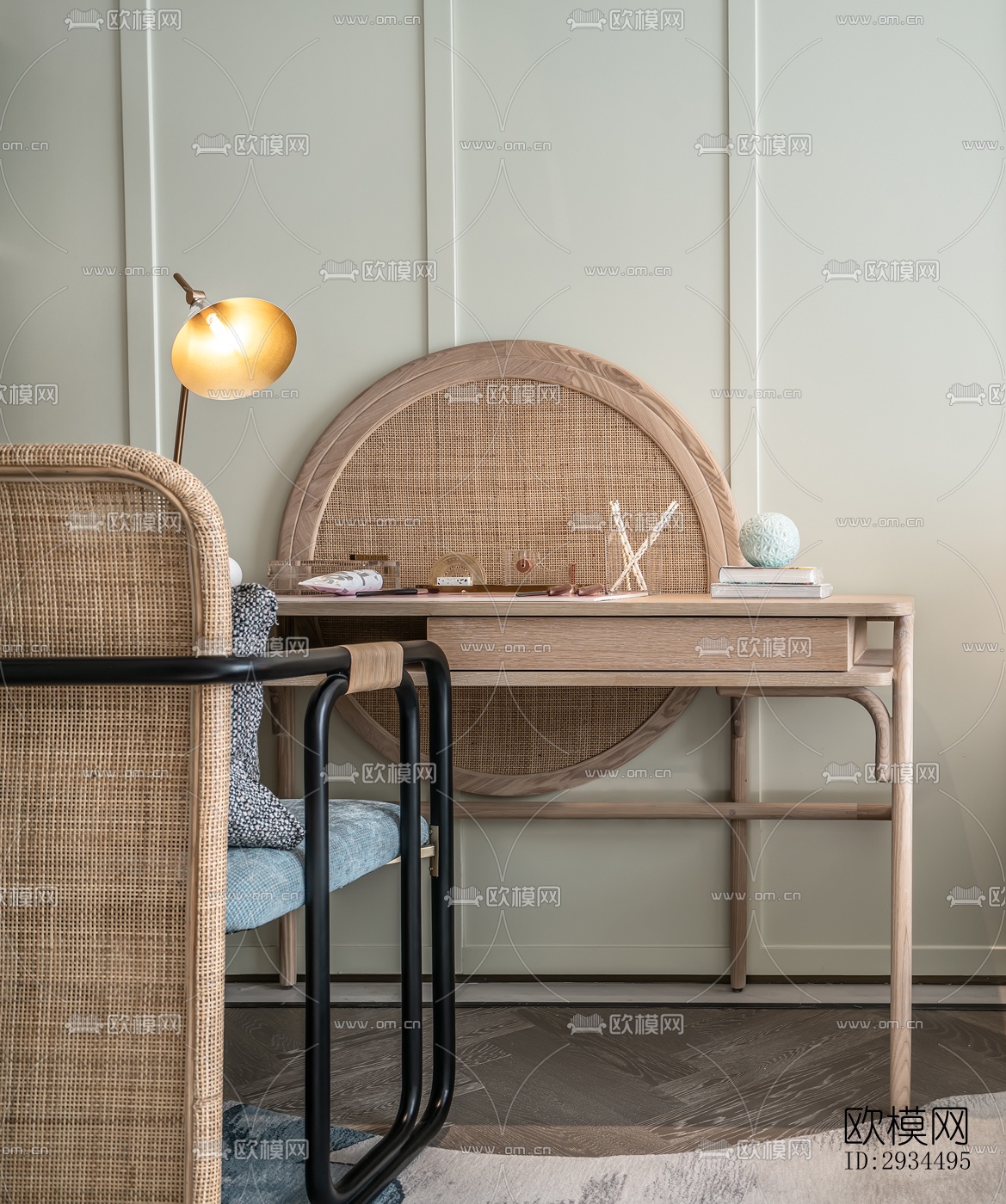 新中式平层效果图下载（渲染图11）