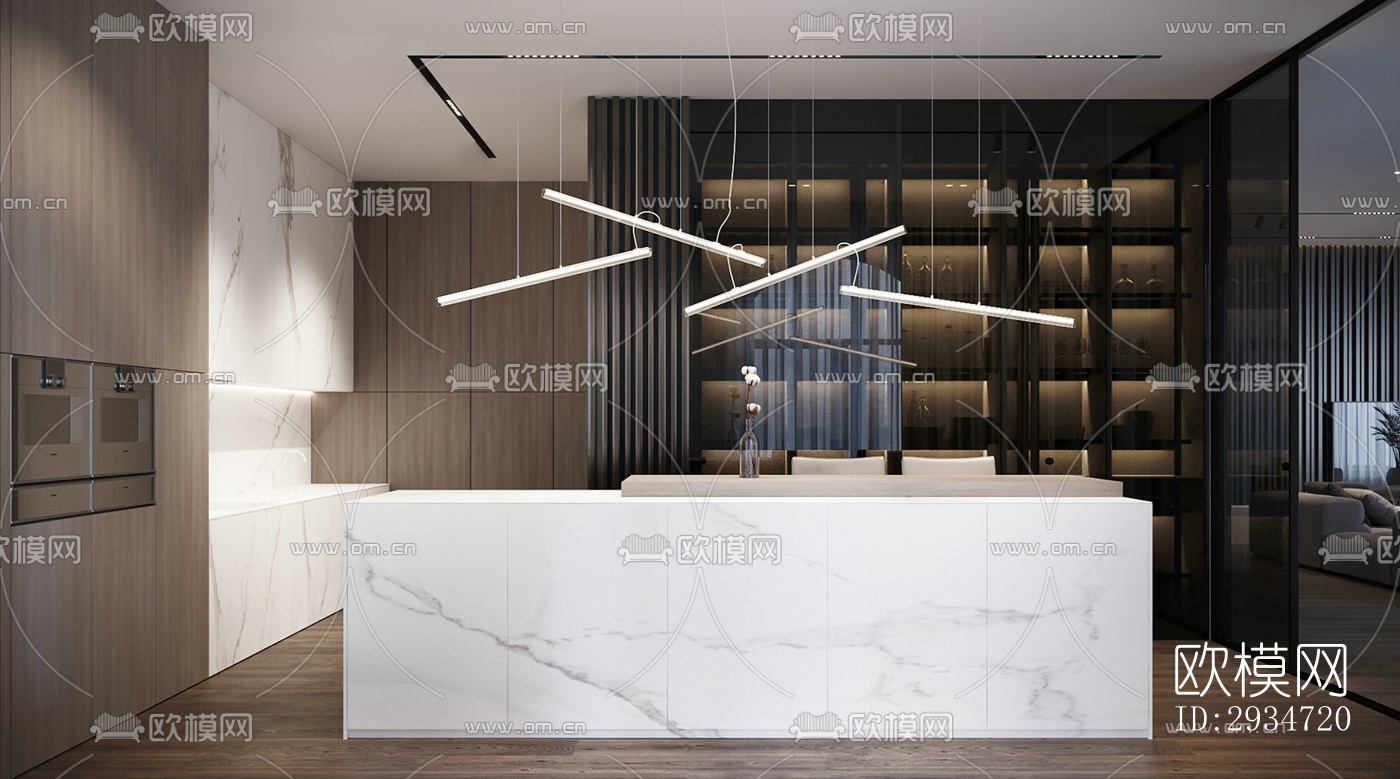 现代平层效果图下载（渲染图7）