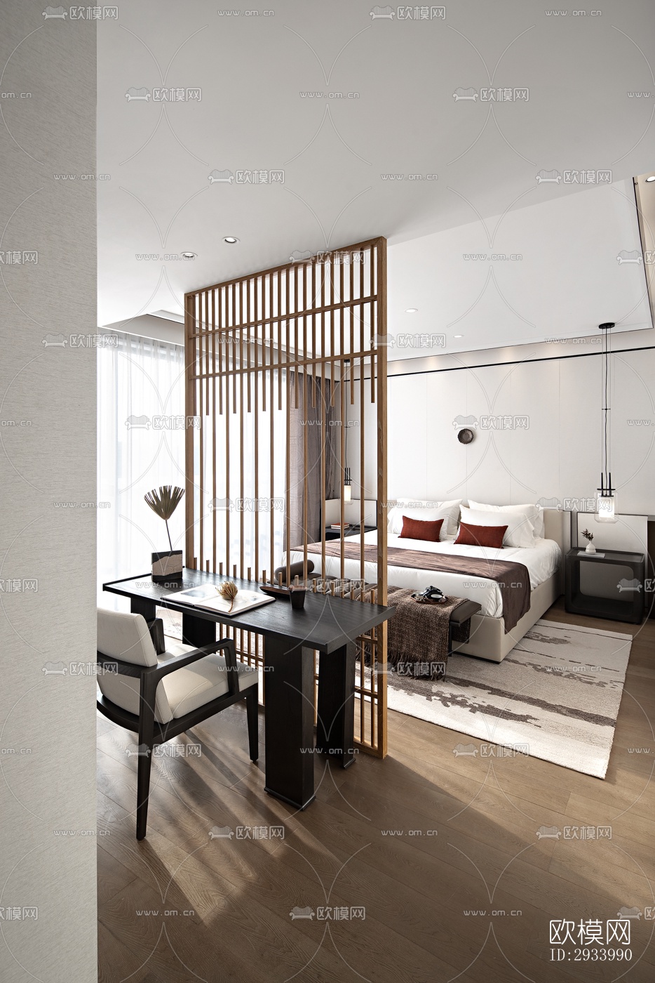 新中式别墅效果图下载（渲染图11）