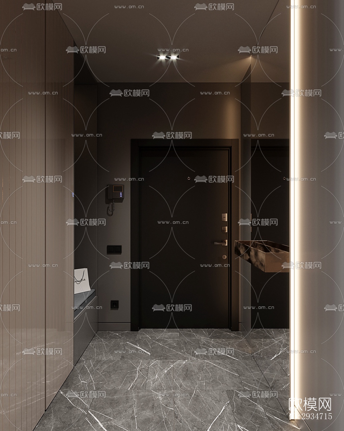 现代平层效果图下载（渲染图7）