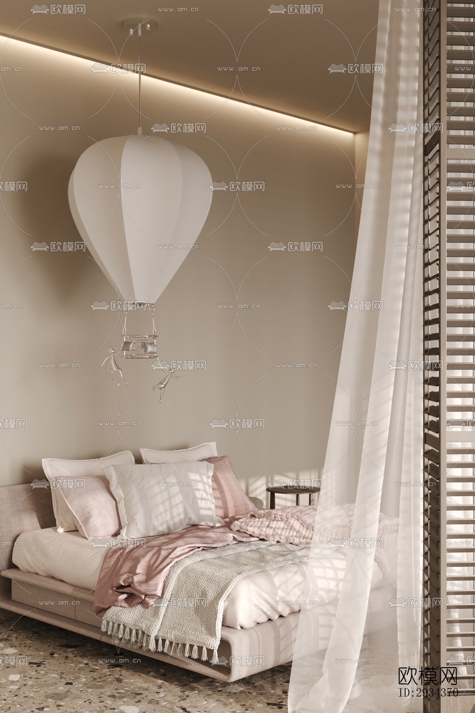 侘寂平层效果图下载（渲染图3）